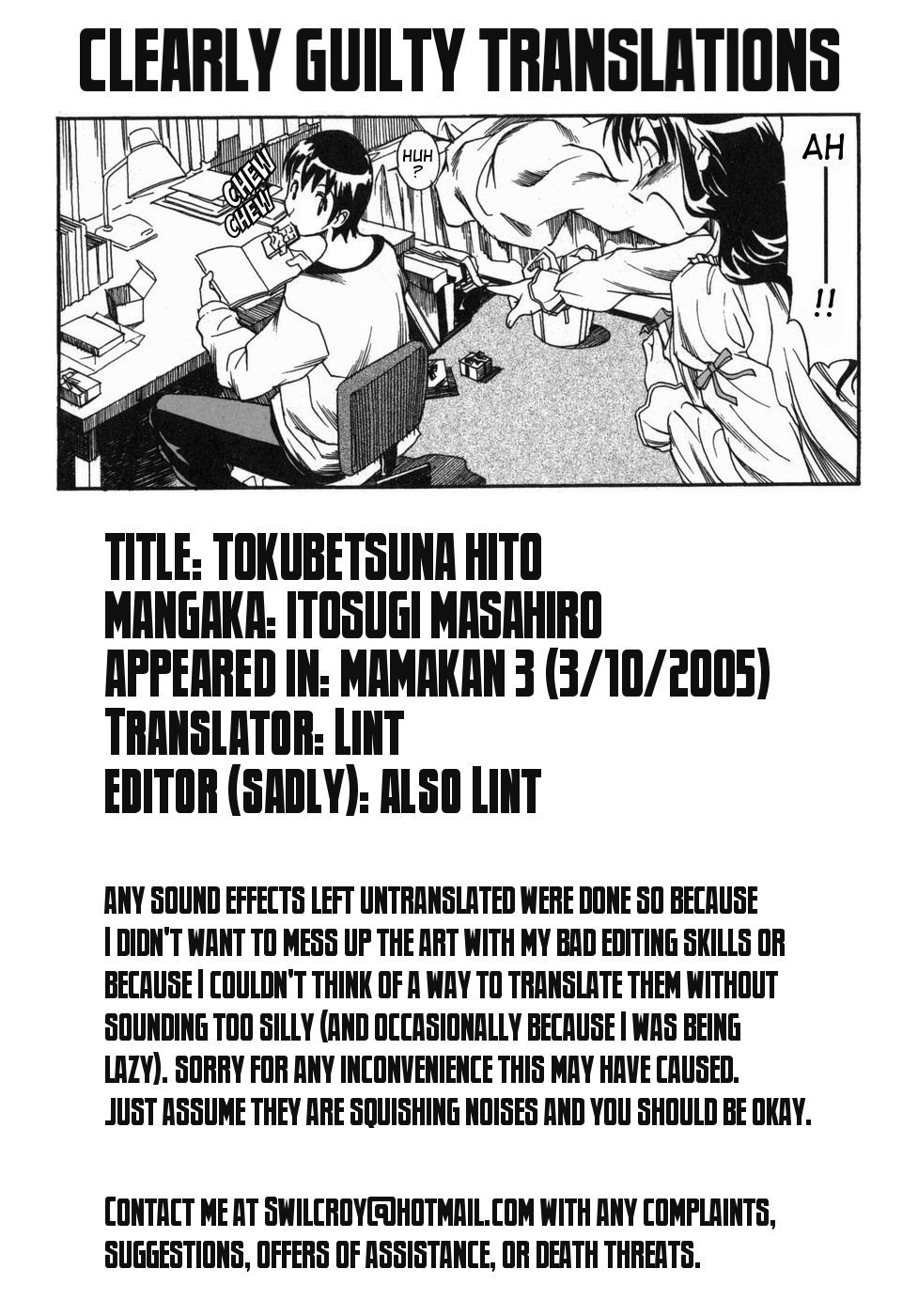Tokubetsu na Hito 19 hentai manga
