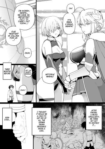 Artoria to Mash, Goblin Kan Manga | Artoria and Mashu Violated by a Goblin!